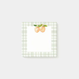 Persikor och plaid post-it notes block