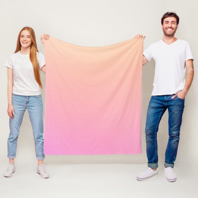 Persikor- och rosa-övertoning fleecefilt (På plats)
