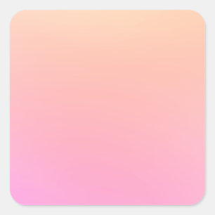 Persikor- och rosa-övertoning fyrkantigt klistermärke