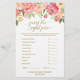 Persikor och Rosa Peony Baby Ord Scramble & Prist 