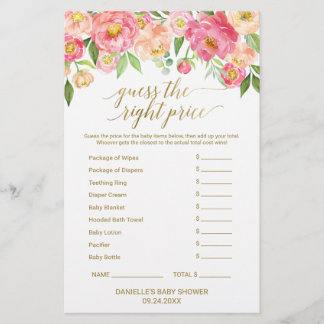 Persikor och Rosa Peony Baby Ord Scramble & Prist 