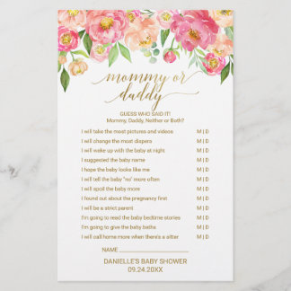 Persikor och Rosa Peony Flower Baby Ord Scramble G