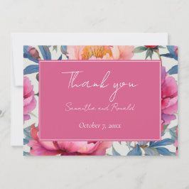 Persikor och Rosa Peony Flowers Bröllop Tack