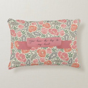 Persikor och Rosa Poppies Sentiment Sherpa Blanket Prydnadskudde