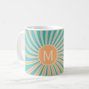 Persikor- och turkospartier, stil solsprängningsde kaffemugg