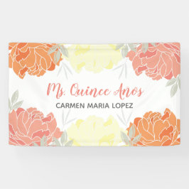 Persikor Orange & Gult Peonies Quinceanera Party