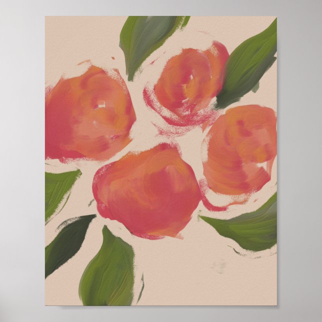 Persikor på Beige Poster (Framsidan)