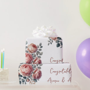 Persikor på vit Personlig Bröllop/Shower Presentpapper