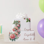 Persikor på vit Personlig Bröllop/Shower Presentpapper<br><div class="desc">Fantastisk persikor på en vit bakgrund,  även personlig med brud och rums namn. Designad för möhippa eller bröllop,  årsdag och liknande.</div>