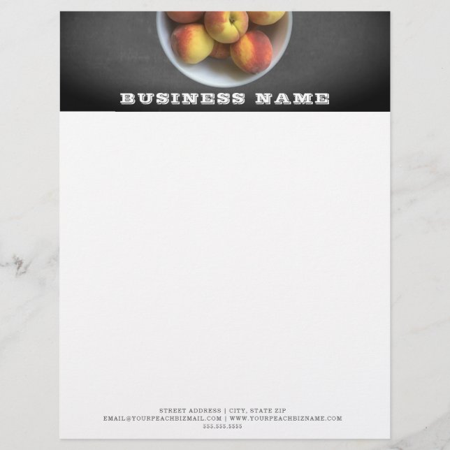 Persikor Restaurang Food Professionell Letterhead Brevhuvud (Framsida)