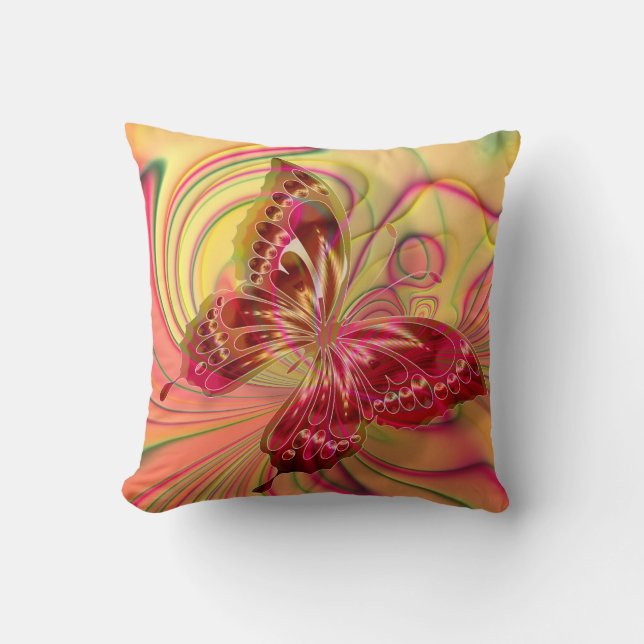 persikor, rödfjärilskuddar kudde (Framsida)