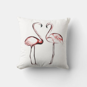 Persikor Rosa Flamingos Flamingo Tropisk Kudde