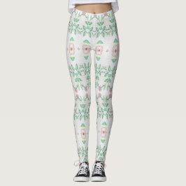 Persikor Rosa och Grönt Leggings