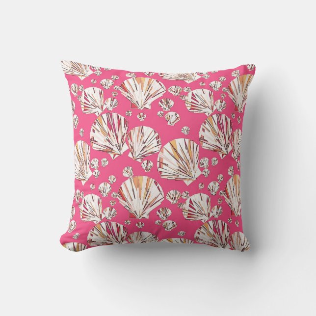 Persikor, rosa snäckor, korallets rosa - bakgrund kudde (Framsida)