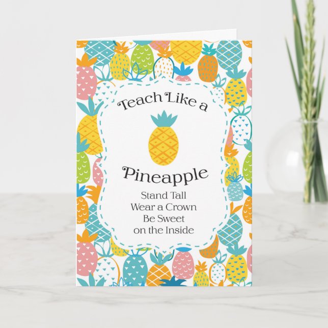 Persikor som ananas. kort (Framsida)