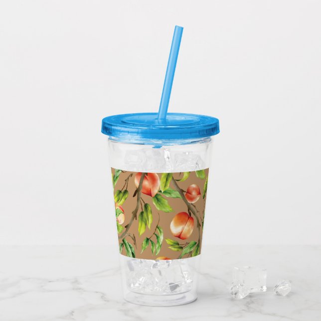 Persikor vid träd take away mugg (Baksida Ice)
