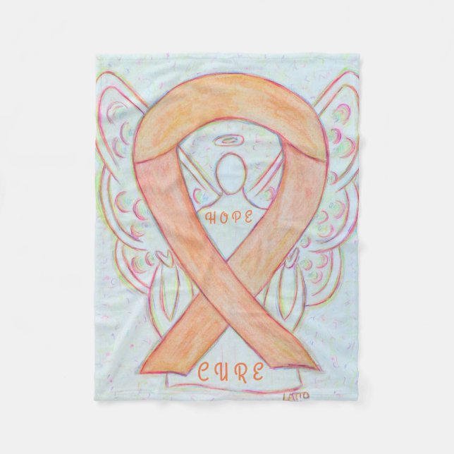 Persikorband Angel Hope och Cure-filtdyna Fleecefilt (Framsidan)