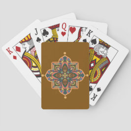 Persikorosa Mandala på Bruna Spelkort