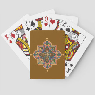 Persikorosa Mandala på Bruna Spelkort