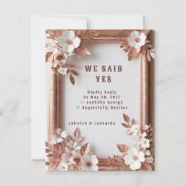 💍 Persikorosor Roséguld Bröllopsdekor för Vår 💐 OSA Kort