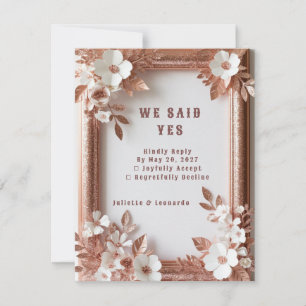 💍 Persikorosor Roséguld Bröllopsdekor för Vår 💐 OSA Kort