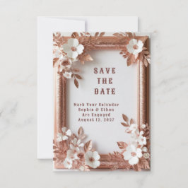 💍 Persikorosor Roséguld Bröllopsdekor för Vår 💐 Spara Datumet