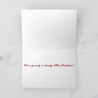 Persikoscen med jultomtehatt vikta julkort kort