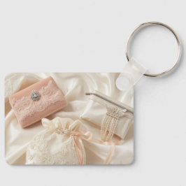 Persikosofistad Satin Coquette Nyckelring För Henn