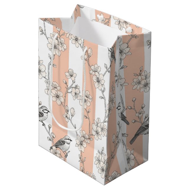 Persikostripig blommig fågel Elegant (5) (Framsidan Vinklad)