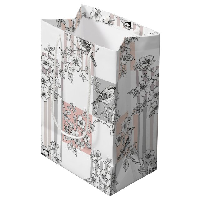 Persikostripig blommig fågel Elegant (6) (Framsidan Vinklad)