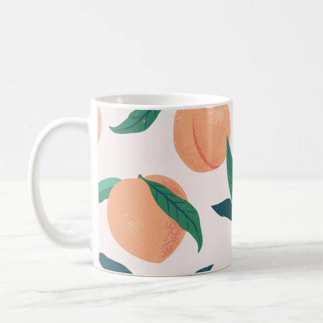 Persikot: Tropiskt sjölöst Mönster. Kaffemugg (Vänster)