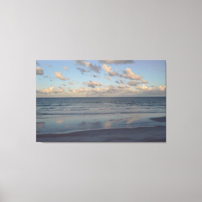 Persikotinisk tropisk havsbaserad havskustförskjut canvastryck (Framsida)