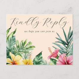 Persikotropisk blomsterlåt Förfrågan RSVP Vykort