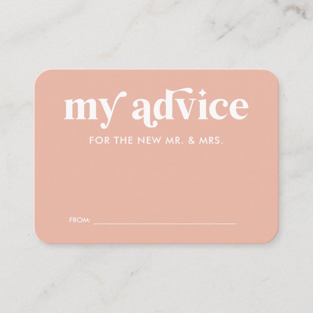 Persikros Bröllopskort med Råd Tilläggskort (Framsida)