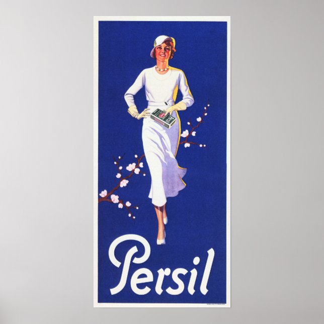 PERSIL White German Soap Detergent Old Advertising Poster (Framsidan)