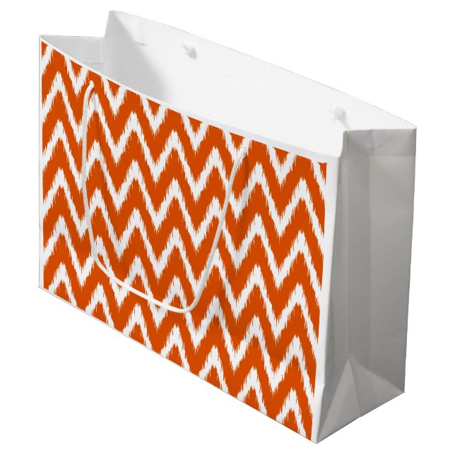 Persimmon Asian Moods Ikat Chevrons (Framsidan Vinklad)