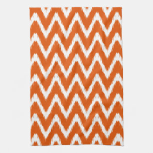 Persimmon Asian Moods Ikat Chevrons Kökshandduk