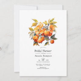 Persimmon Blommig Bröllopsdusch Inbjudningar