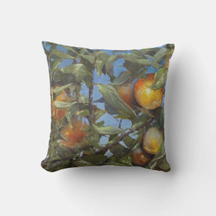 Persimmon Fruit Träd Bevalt Original Artwork Kudde