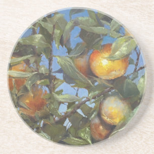Persimmon Fruit Träd Bevalt Original Artwork Underlägg