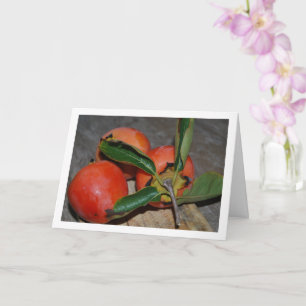 Persimmon Frukt Porträtt Kort