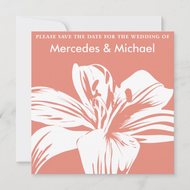 Persimmon Lily Bloom Spara datuminbjudan Datumet (Framsida)