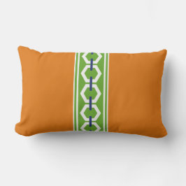 Persimmon Orange Hexagon Kedjekant Coastal Chic Lumbarkudde