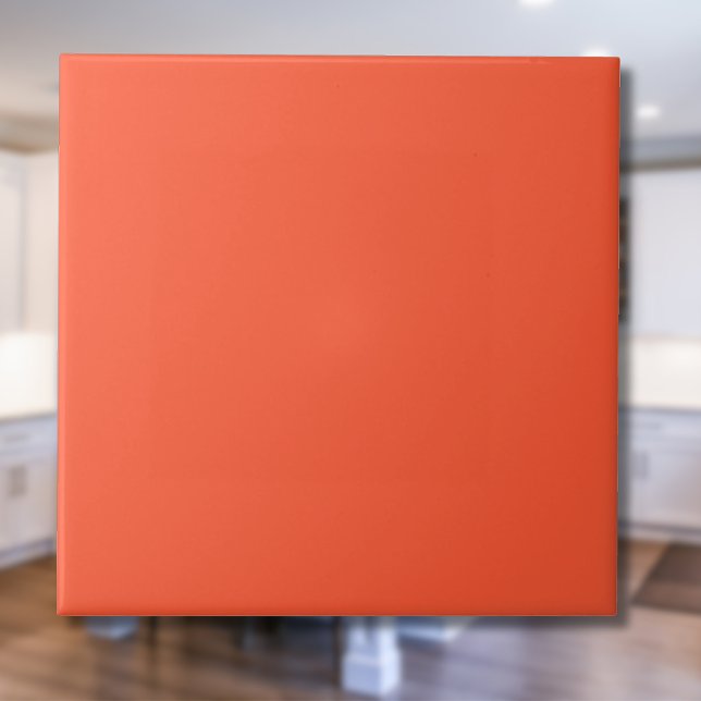 Persimmon Orange Solid Färg | Klassisk | ELEGANT Kakelplatta (Skapare uppladdad)