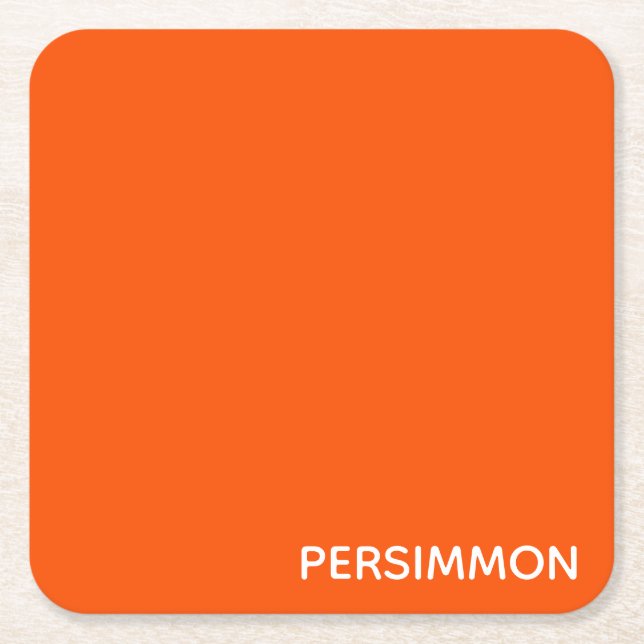 Persimmon red färg namn underlägg papper kvadrat (Framsidan)