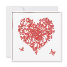 Persimmon Ro Butterfly Heart Wedding bjudande