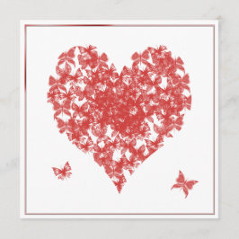 Persimmon Ro Butterfly Heart Wedding bjudande Inbjudningar