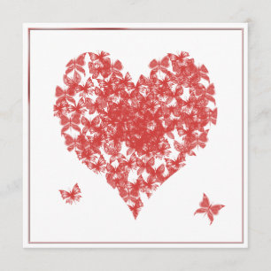 Persimmon Ro Butterfly Heart Wedding bjudande Inbjudningar