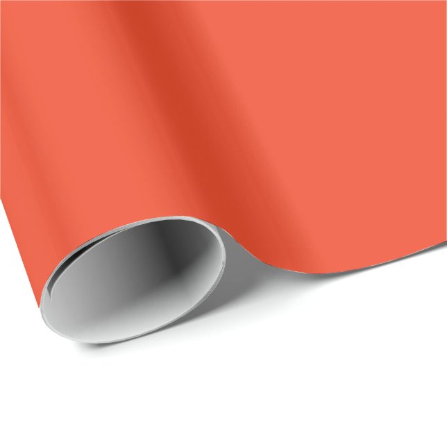 PERSIMMON (solid red-orange färg) ~ Presentpapper (Rullad Hörn)