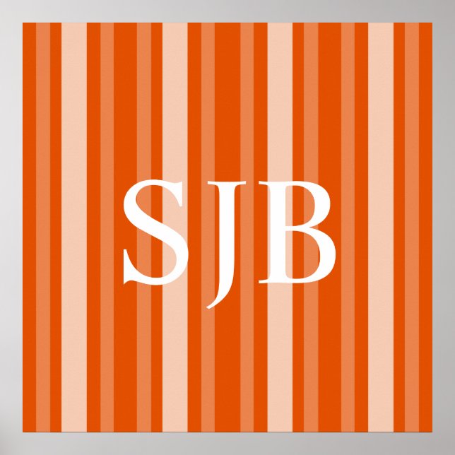 Persimmon Victorian Dam Rand med Monogram Poster (Framsidan)